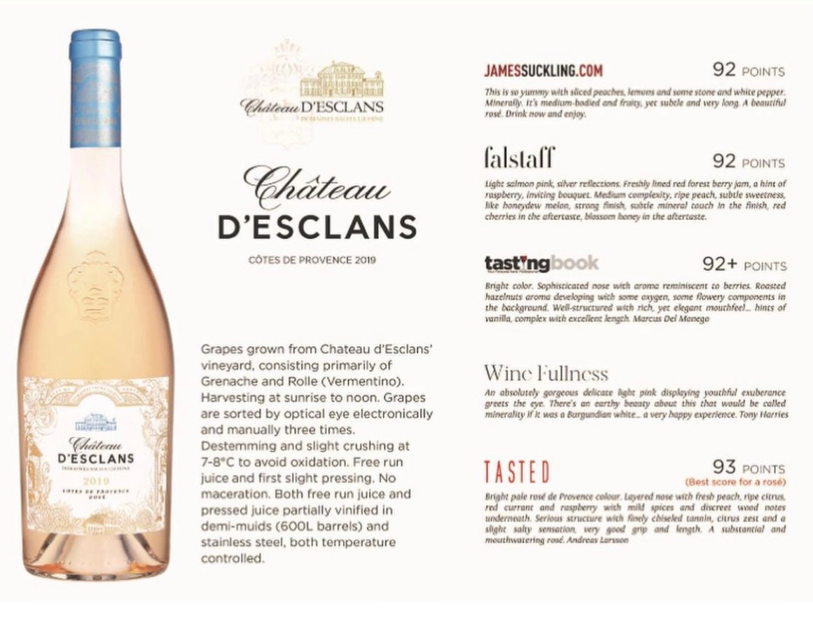 Chateau d’Esclans Limited Estate Collection - Bodega Movil