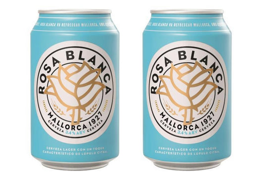 Rosa Blanca lager in UK at 3.4% abv 24x330ml - Bodega Movil