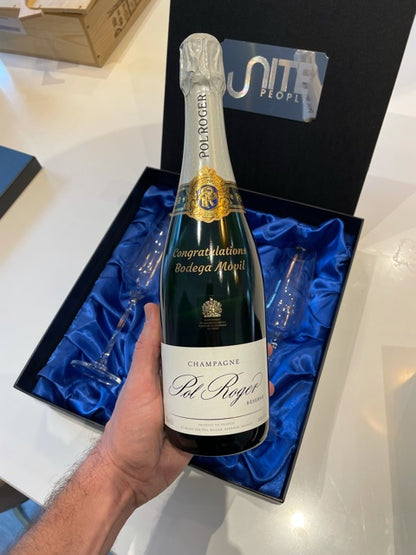 Engraved Bottle Pol Roger or Bollinger Champagne - Bodega Movil